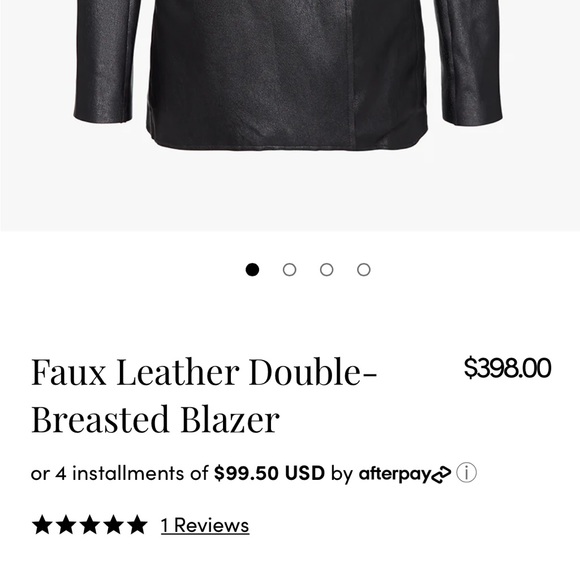 Faux Leather Double-Breasted Blazer - Picture 8 of 8